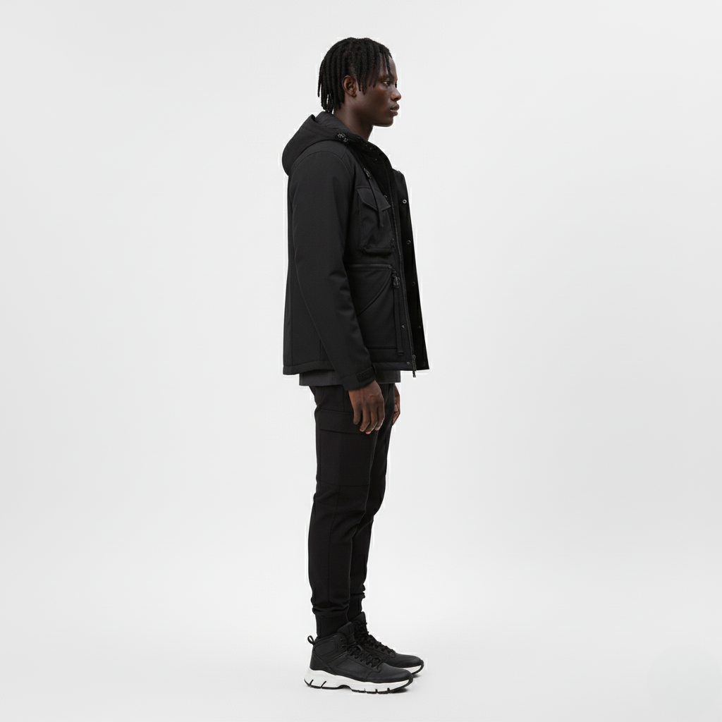 Utility Jacket Hooded Cargo Outerwear