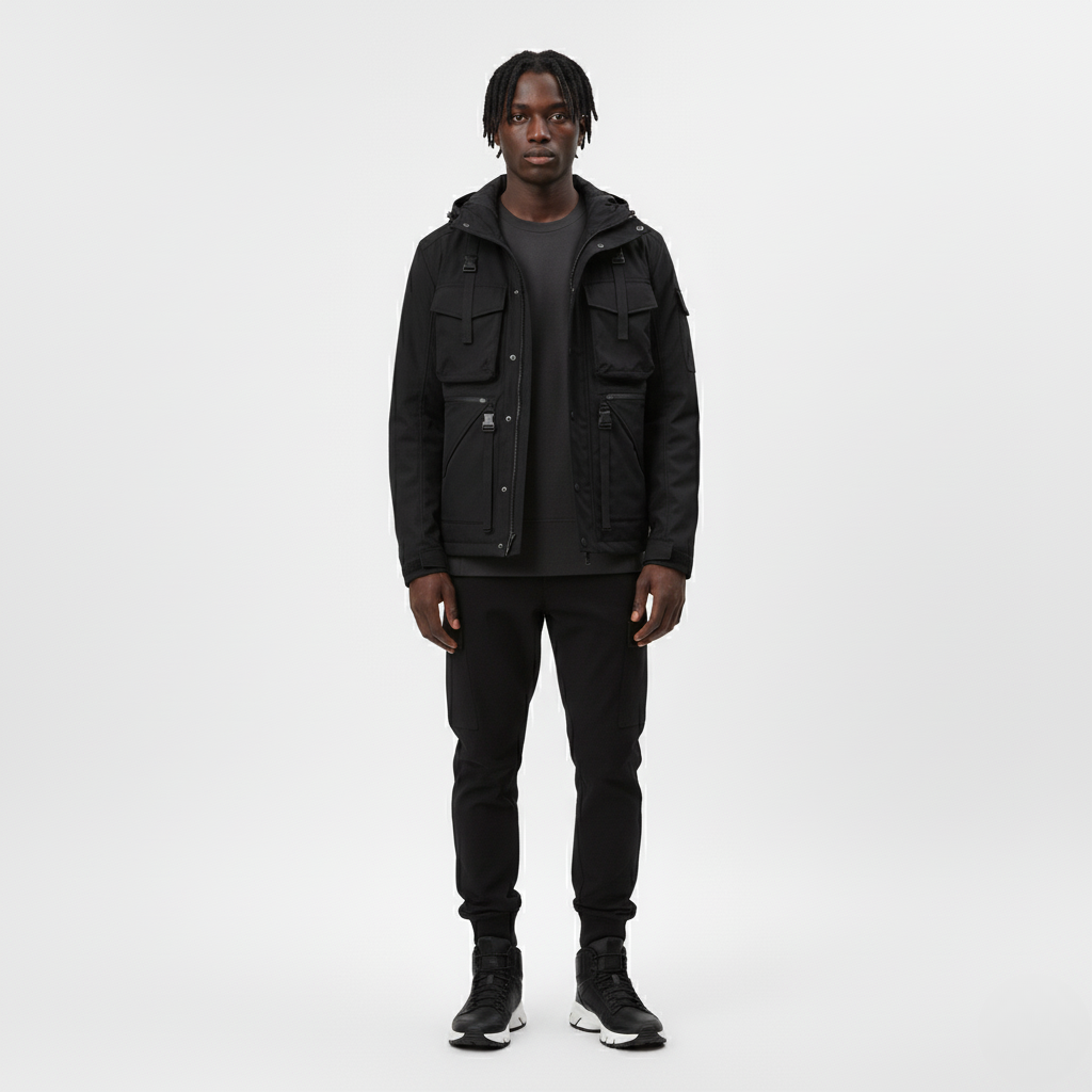 Utility Jacket Hooded Cargo Outerwear