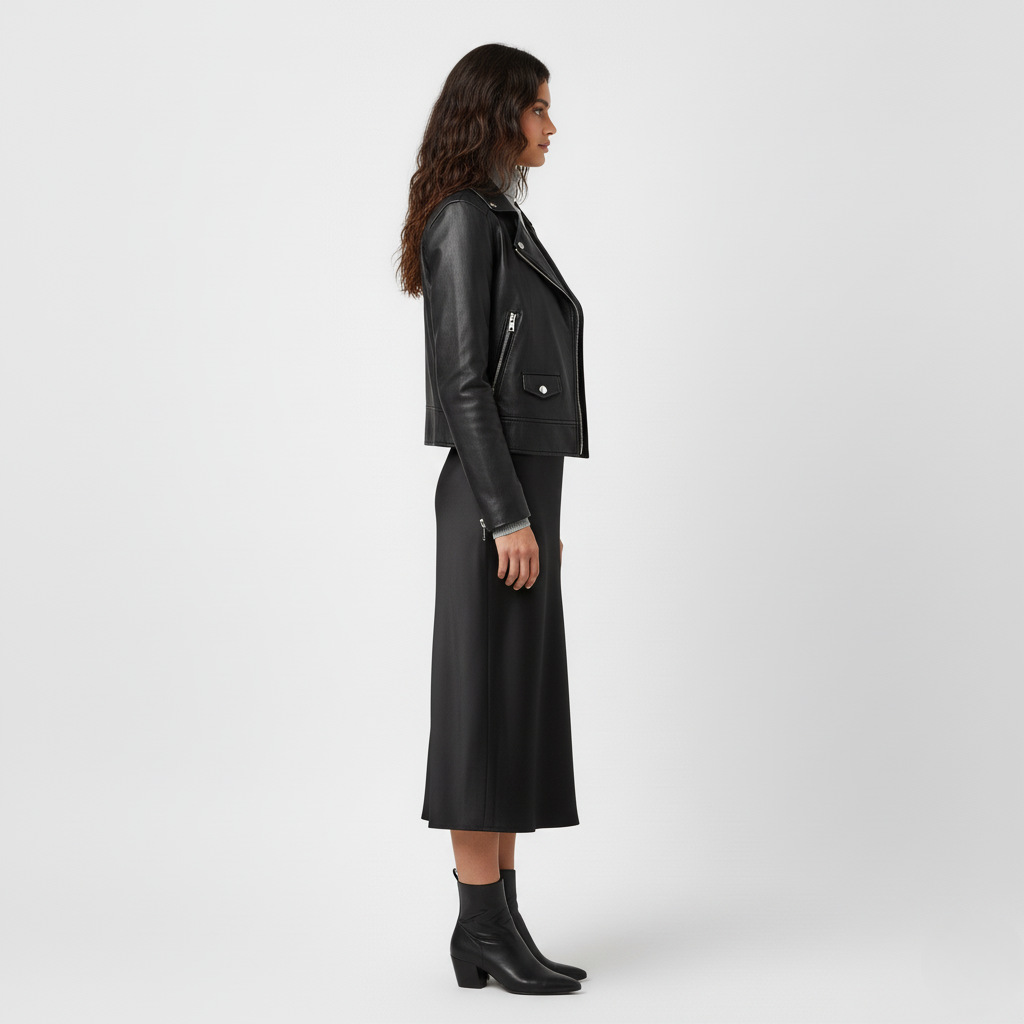 Classic Black Leather Biker Jacket