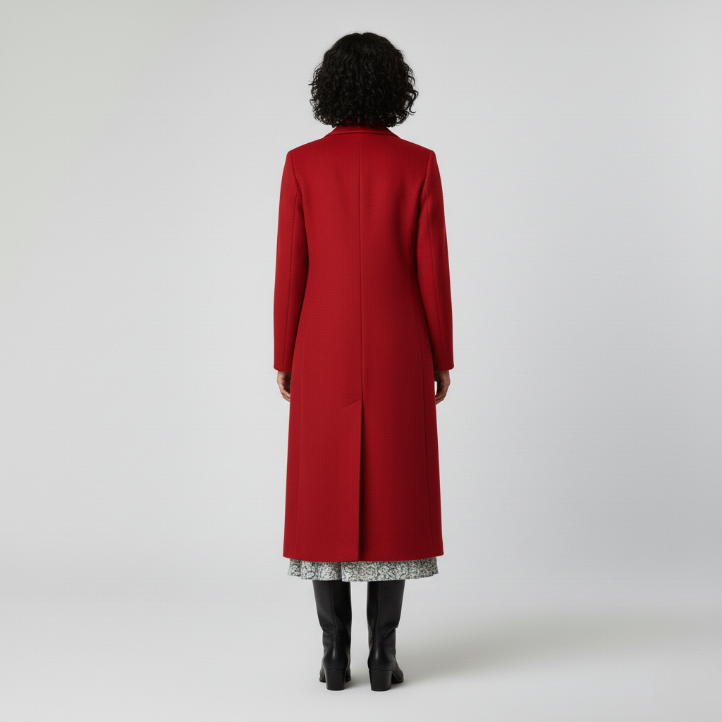 Long Tailored Coat with Modern Minimalist Design