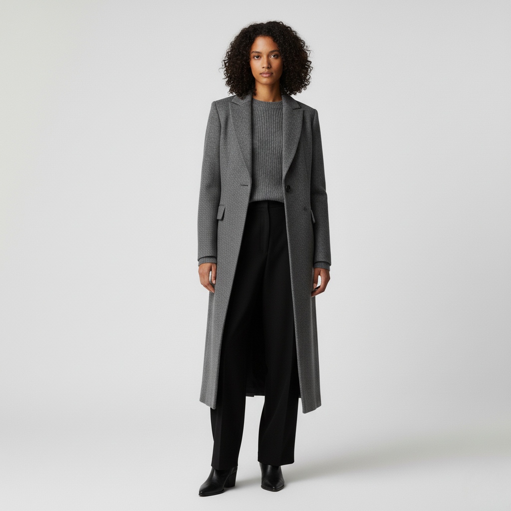 Long Wool-Blend Coat